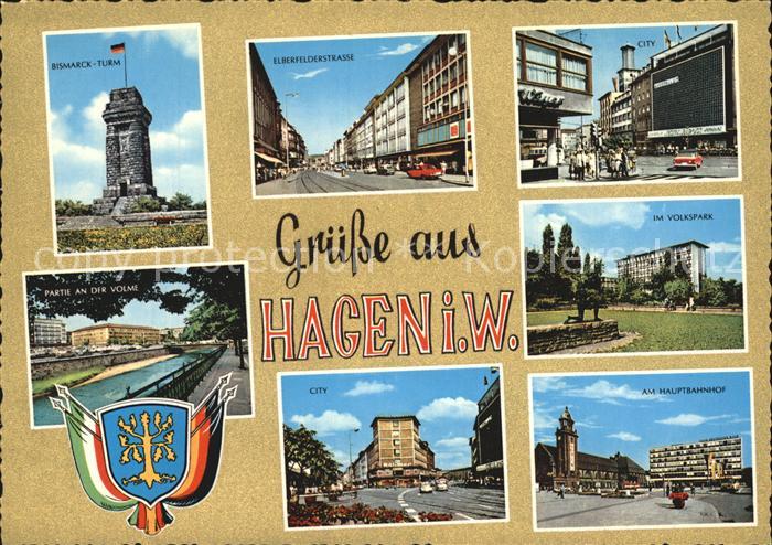 Hagen Westfalen Bismarckturm Elberfelderstrasse City Volkspark Bahnhof Partie an