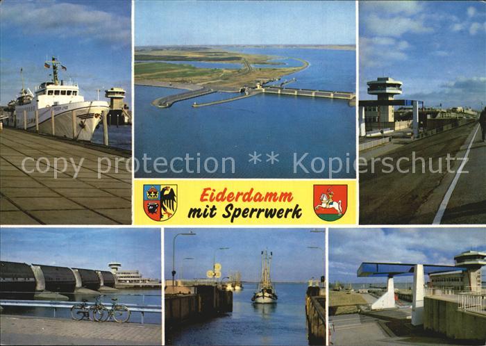 Toenning Nordseebad Eiderdamm mit Sperrwerk
