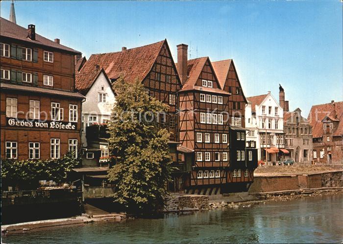 Alt Lueneburg Haeuserpartie an der Ilmenau