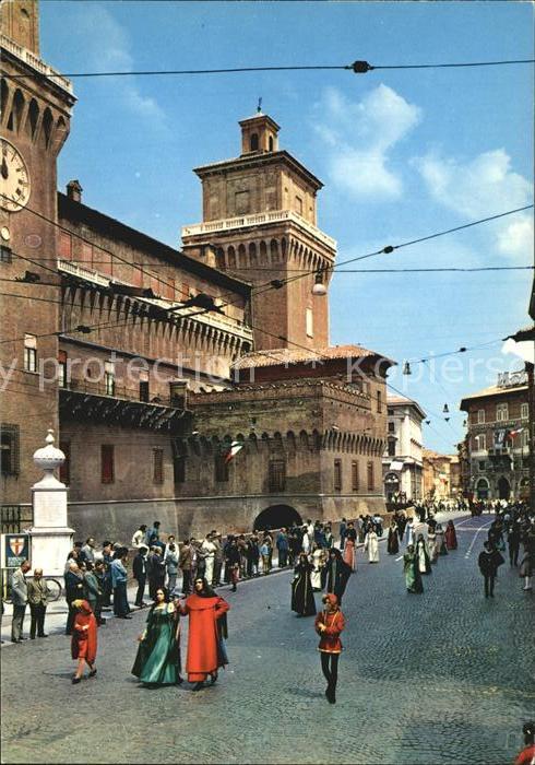Ferrara Palio Corteo nei costumi tradizionali Castello Estense Trachten Schloss