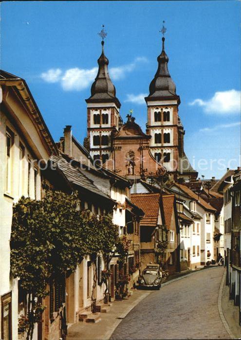 Amorbach Miltenberg Abteigasse mit Blick zur Abteikirche