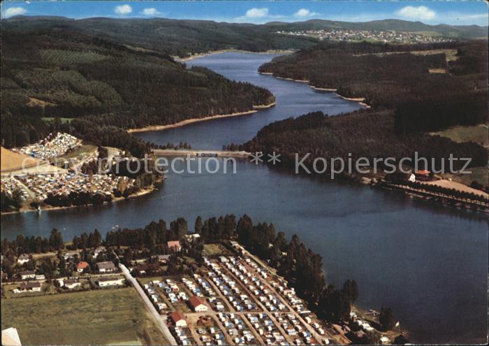 Sorpesee Sauerland Fliegeraufnahme See mit Camping