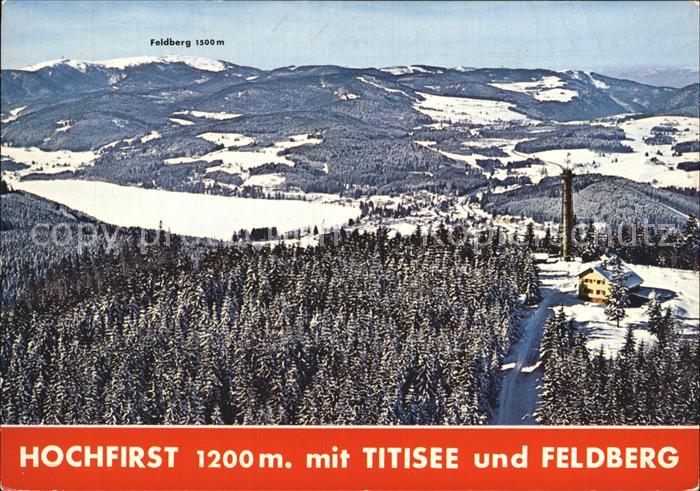 Hochfirst Berg mit Titisee und Feldberg Fliegeraufnahme