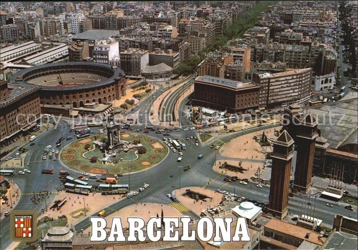 Barcelona Cataluna Fliegeraufnahme Plaza de Espana