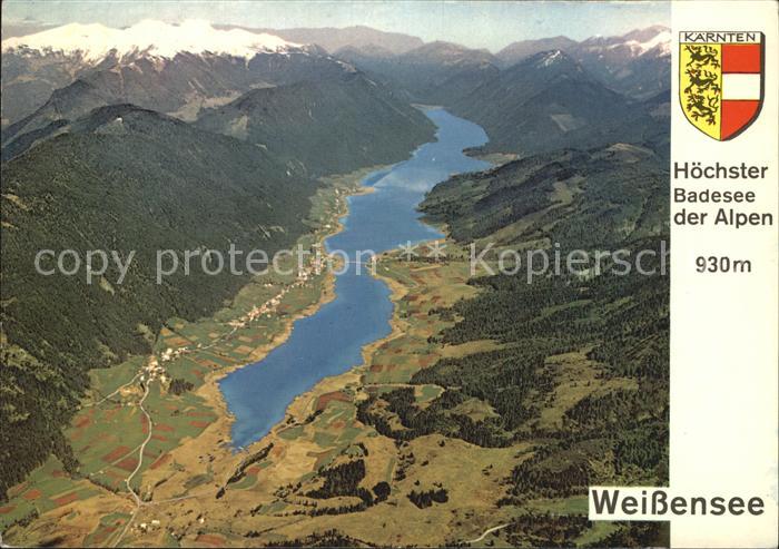 Weissensee Kaernten Fliegeraufnahme