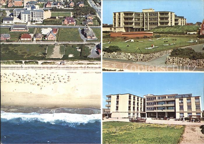 Westerland Sylt Kinderkurheim Fliegeraufnahme mit Strand