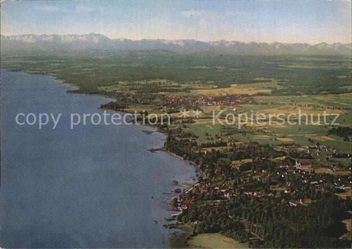 Ammersee Fliegeraufnahme Westufer gegen Zugspitze