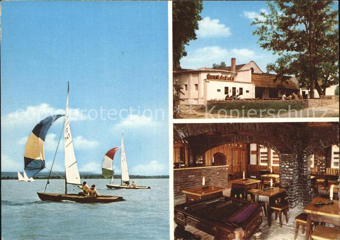 Balaton Plattensee Bootspartie Restaurant Gastraum