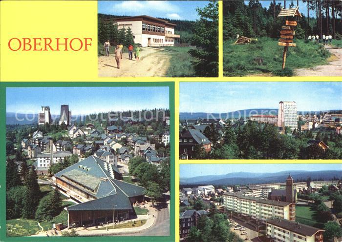 Oberhof Thueringen HOG Schanzenbaude Wegweiser am Rennsteig Interhotel Panorama