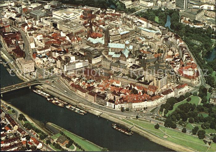 BREMEN  CITY Weser Stadtzentrum Fliegeraufnahme