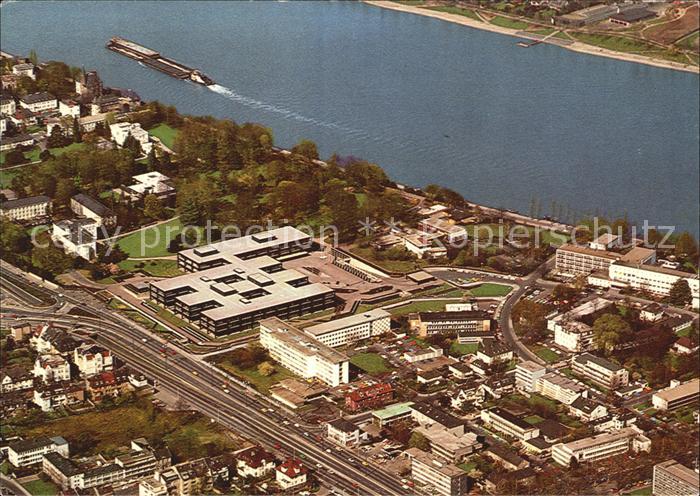 Bonn Rhein Fliegeraufnahme Regierungsviertel