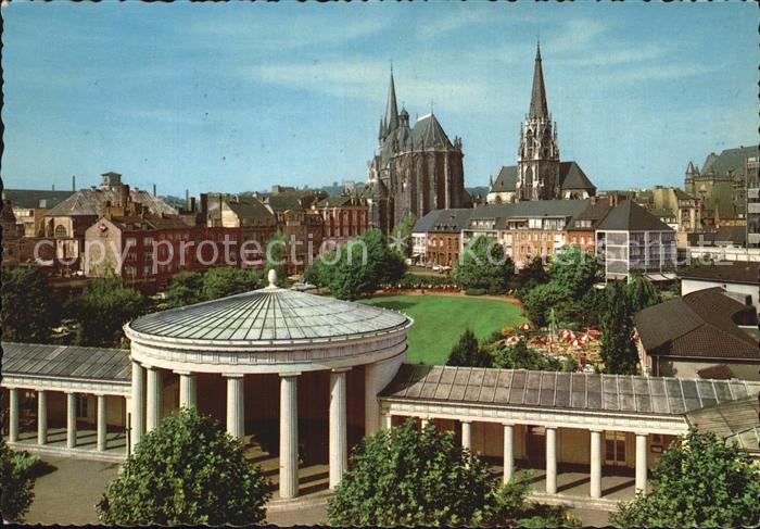 Aachen Elisenbrunnen mit Domblick