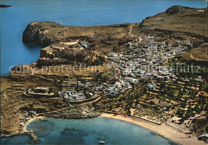 Rhodos Rhodes aegaeis Blick auf Lindos