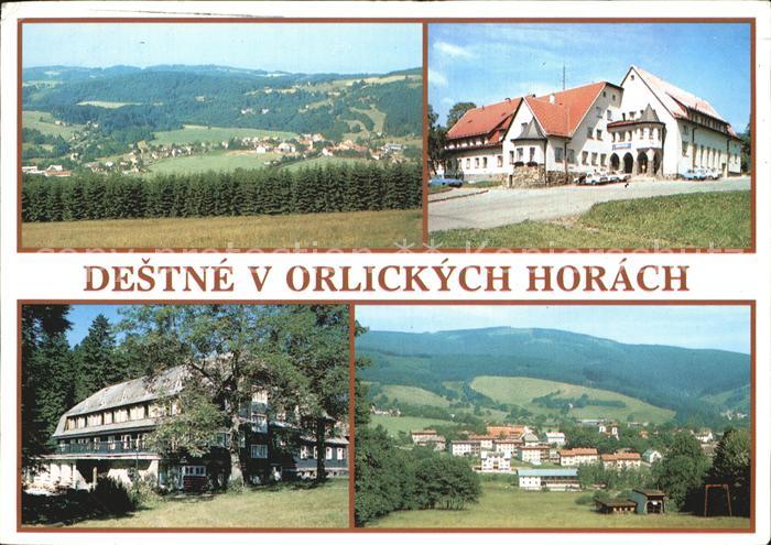 Destne v orlickych Horach Celkovy pohled Hotel Narodni dum Hotel Serlissky mlyn