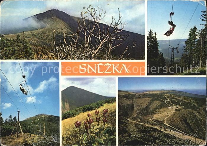 Snezka Schneekoppe Gipfelblick Sessellifte Panorama