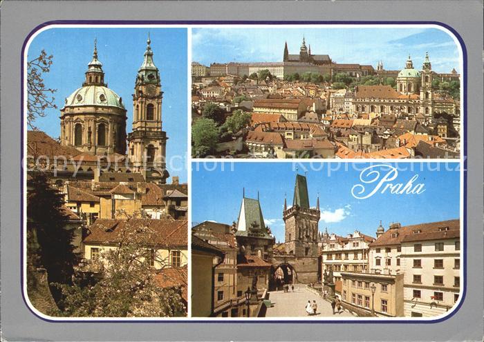 Praha Prahy Prague Chram sv Mikulase Panorama Prazskeho hradu s Malou Stranou Ka