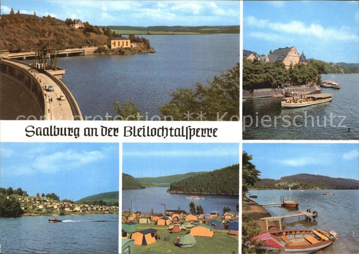 Saalburg Saale Bleilochtalsperre Bootsanlegestelle Campingplatz