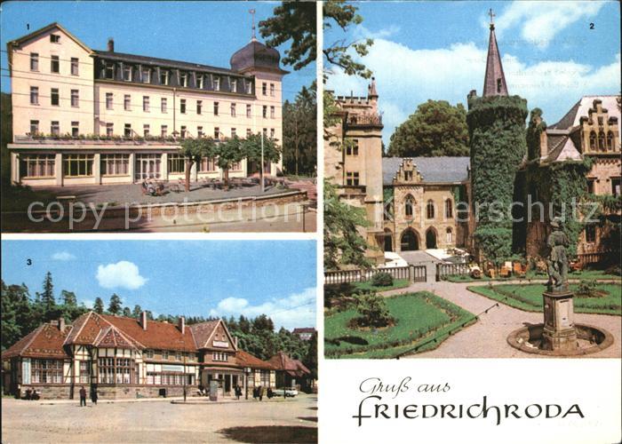 Friedrichroda FDGB Erholungsheim Hermann Danz Schloss und Bahnhof Reinhardsbrunn