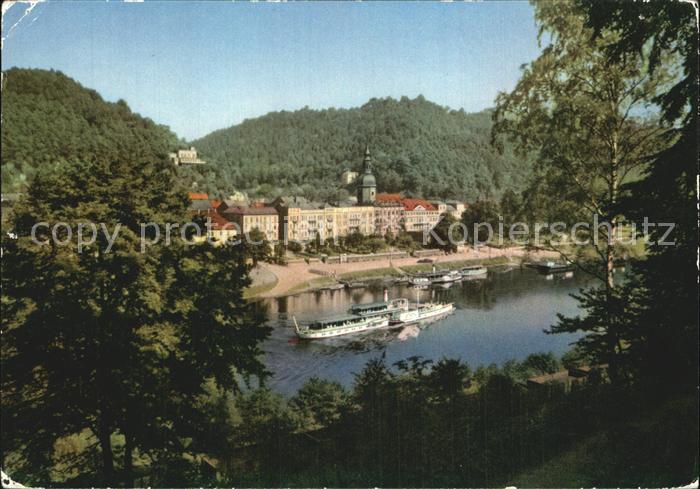 Bad Schandau Teilansicht Elbepartie Dampfer