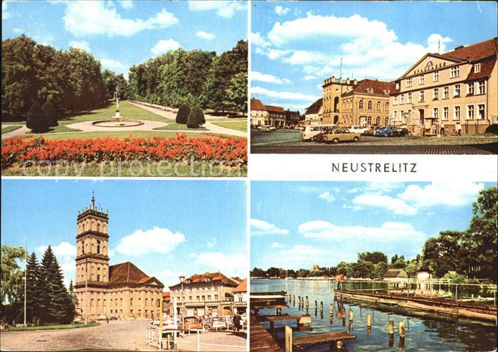 Neustrelitz Stadtpark Rathaus Markt mit Stadtkirche Am Zierker See