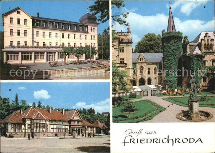 Friedrichroda FDGB Erholungsheim Hermann Danz Schloss und Bahnhof Reinhardsbrunn