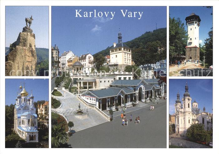 Karlovy Vary Hirschsprung Marktkolonnade Russische Kirche Turm