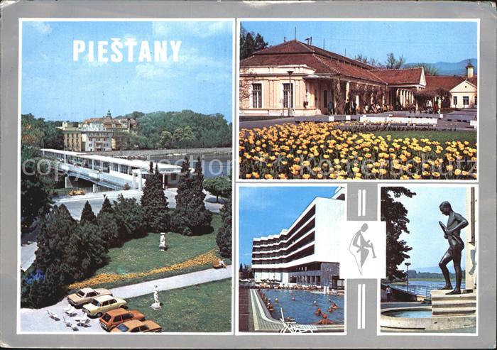 Piestany Kolonady most Napoleonske kupele Liecebny dom Balnea Esplanade Socha ba