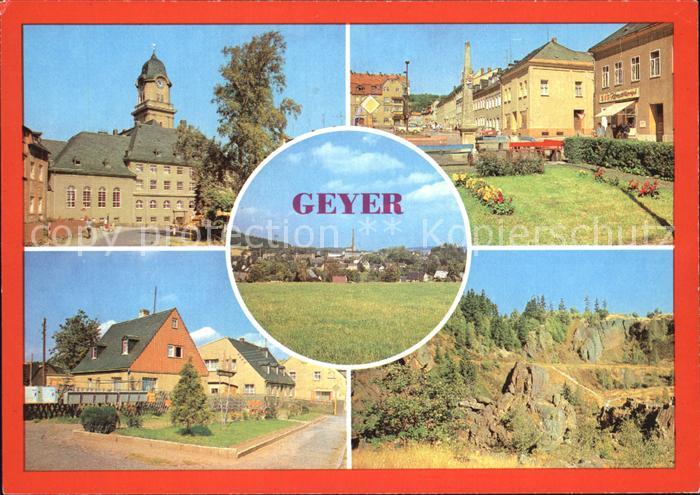 Geyer Rathaus Thumer Strasse Teilansicht Karl Marx Platz Binge