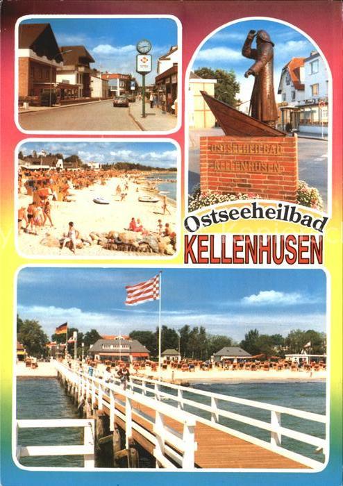 Kellenhusen Ostseebad Strassenpartie Denkmal Strand Seebruecke