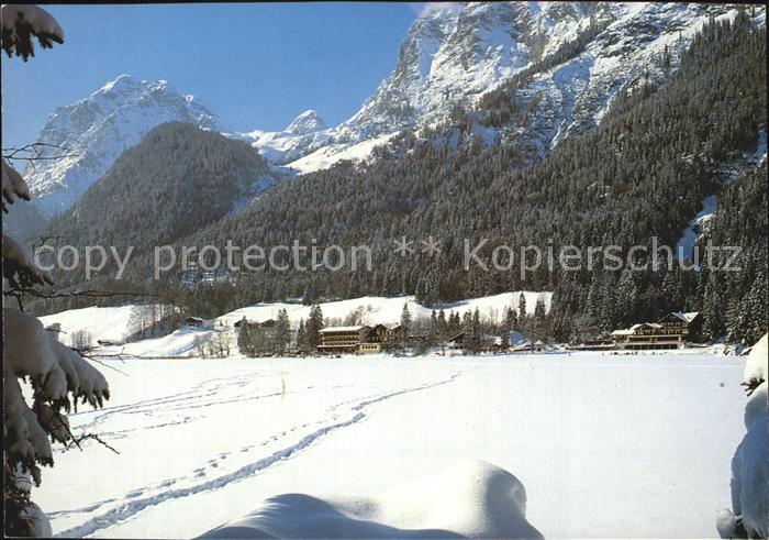 Hintersee Berchtesgaden mit Reiteralpe Winterpanorama Berchtesgadener Alpen