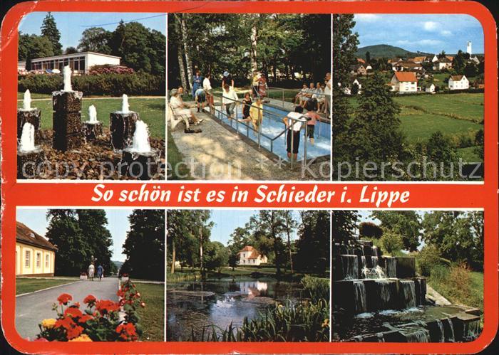 Schieder Kneipp Kurort Fontaenen Kneippbecken Promenade Ententeich Berliner Plat