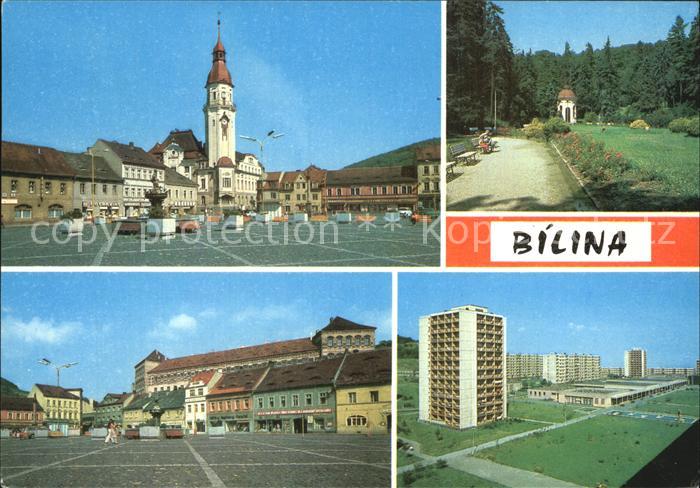 Bilina Bilin Tschechien Namesti s radnici Lazensky park Zamek Sidliste Za Chlume