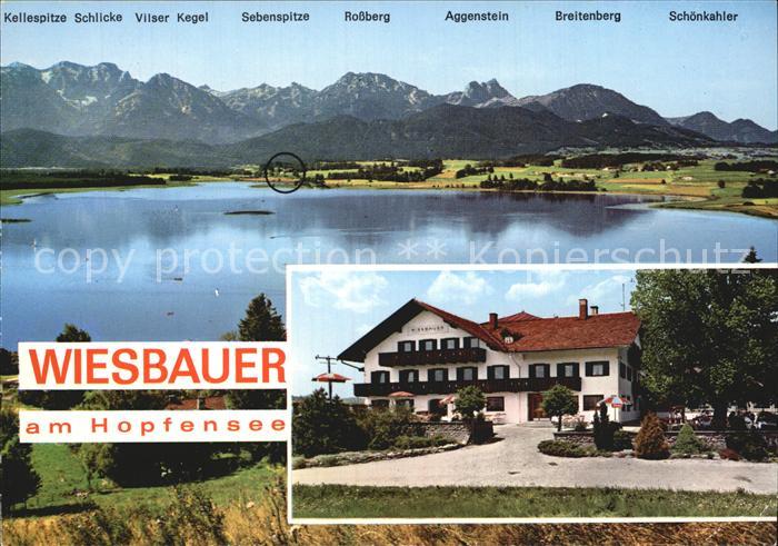 Fuessen Allgaeu Gaststaette Pension Wiesbauer am Hopfensee Allgaeuer Alpen