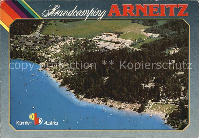 Faak am See Finkenstein Strand Camping Arneitz Faakersee Fliegeraufnahme