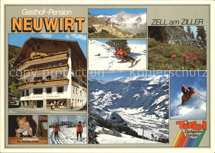Zell Ziller Tirol Gasthof Pension Neuwirt Wintersportplatz Zillertal Alpen Tiefs