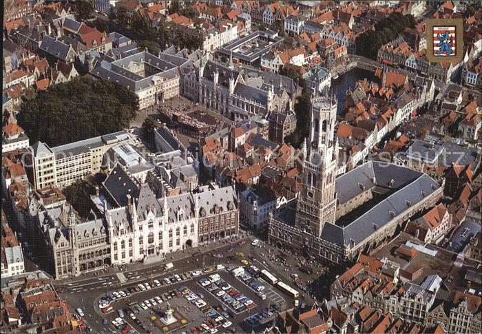 BRUGGE Bruges Belgie Belfried Provinciaal Hof Luchtfoto
