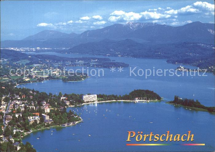 Poertschach Woerthersee Halbinsel mit Parkhotel und Strandbad Maria Woerth Karaw