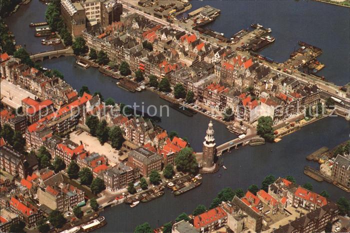 Amsterdam Niederlande Montelbaanstoren en omgeving Luchtopname Montelbaanturm