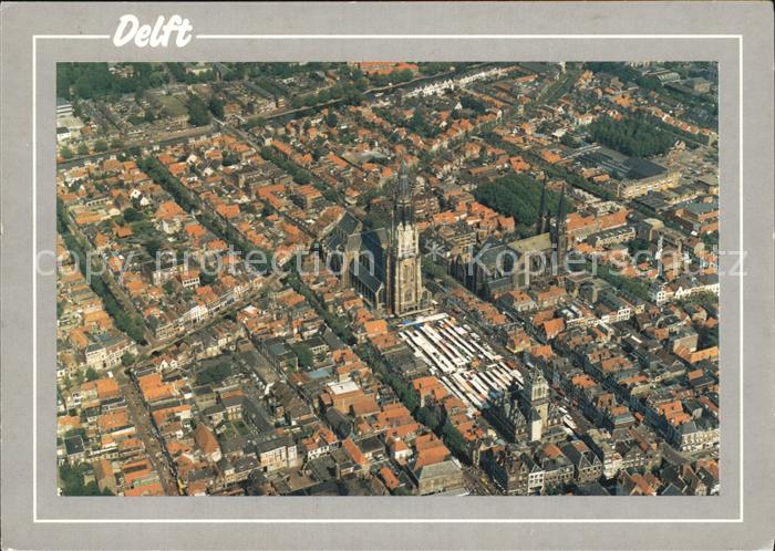 Delft Centrum Kerk Zentrum Kirche Fliegeraufnahme