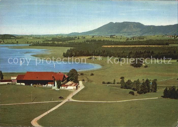Fuessen Allgaeu Gaststaette Pension Wiesbauer Hopfensee Fliegeraufnahme