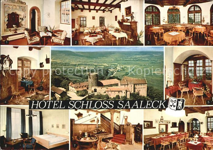 Hammelburg Hotel Schloss Saaleck Restaurant Foyer Schenke Turmzimmer Erker Weinp