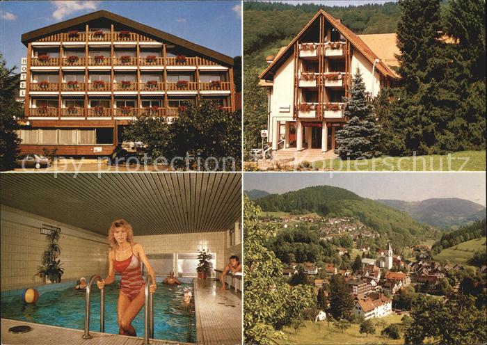 Ottenhoefen Schwarzwald Hotel Restaurant Pflug Hallenbad Ortsansicht mit Kirche