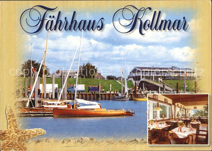 Kollmar Faehrhaus Gaststaette Restaurant Segelboot