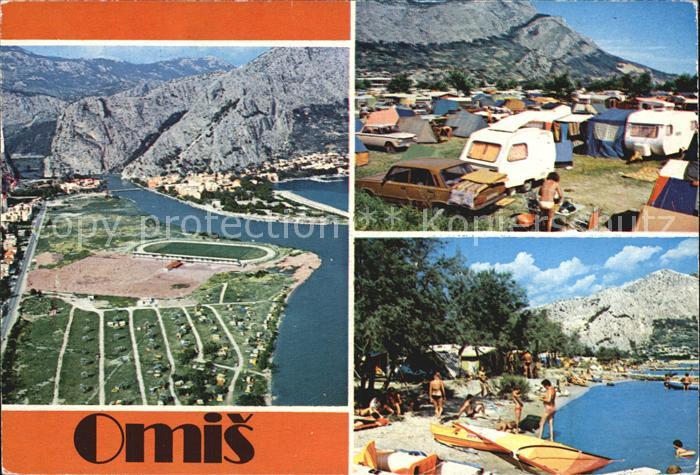 Omis Campingplatz Strand Kueste Fliegeraufnahme