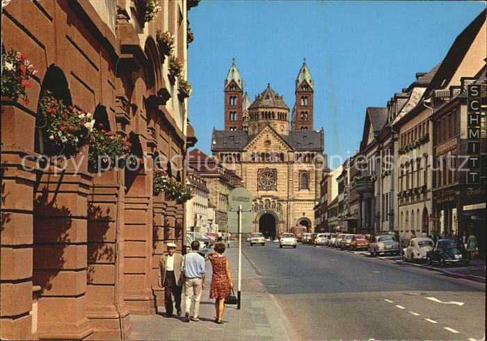 Speyer Rhein Maximilianstrasse und Dom