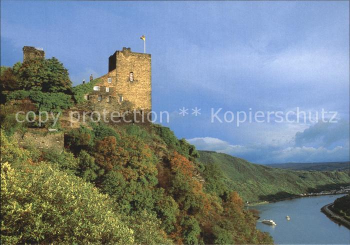 Kamp-Bornhofen Burg Liebenstein Blick ueber den Rhein