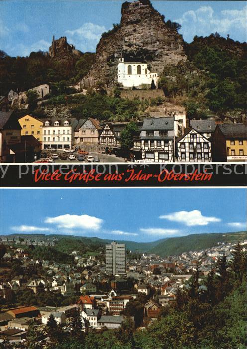 Idar-Oberstein Ortsansicht mit Felsenkirche und Schloss