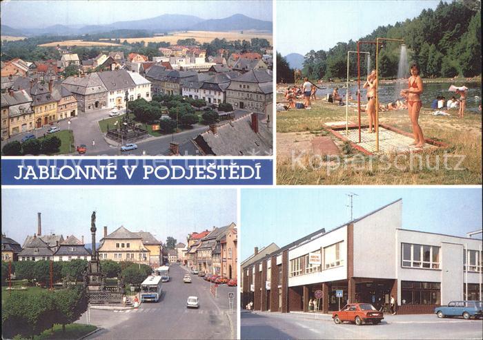 Jablonne Podjestedi Gabel Gesamtansicht Freibad Strassenpartie