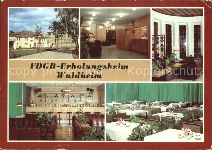 Arendsee Altmark FDGB Erholungsheim Waldheim Empfang Diele Bar Speiseraum