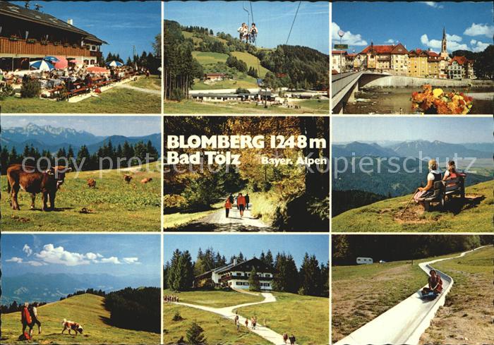 Bad Toelz Ausflugsort Blomberg Berggaststaette Bergbahn Rutschbahn Bergwandern A